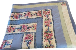 Edredón acolchado de regazo de patchwork.  52 X 64.  Tela de algodón y polialgodón.  Blues,... - Imagen 1 de 11