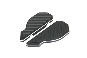 Harley Chrome/Black Bullpens Passenger Floorboards 96-17 Softail/86-UP Touring - Picture 1 of 1