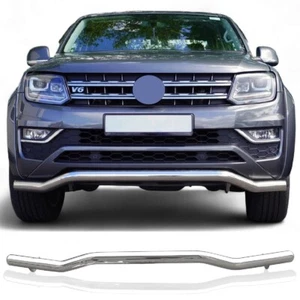 FOR VW AMAROK V6 2017-22 STX STAINLESS STEEL 70MM FRONT TWISTED SPOILER CITY BAR - Picture 1 of 7