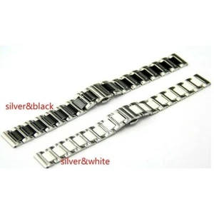 Acciaio Inox Ceramica Cinturino Orologio Farfalla Fibbia Unisex 22mm - Bild 1 von 18