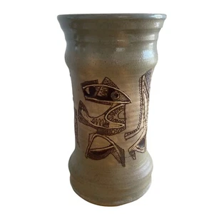 1974 Handmade Vase Alaskan Native Style 11.25 Inches Tall Signed - Picture 1 of 8