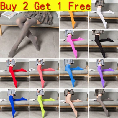 Overknee-Socken Für Damen Lange Stiefel Einfarbig Hohe Strümpfe  ∧ - Bild 1 von 4
