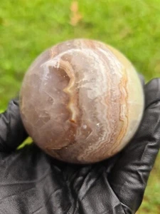 Amethyst Achat Kugel, Naturkristall 1 Pfund 1,3 Onz 70,6 mm schöne Kugel - Bild 1 von 9