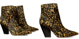 NIB Tory Burch Lila Pointed Toe Bootie - Leopard Print Calf Hair - 11 - Picture 1 of 10