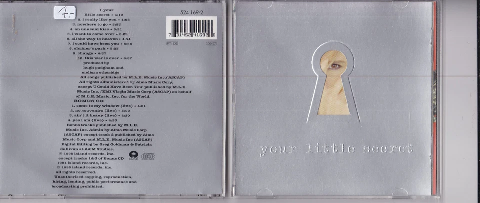 Melissa Etheridge -Your Little Secret- 2xCD Limited Edition,  Island Records - Bild 1 von 1
