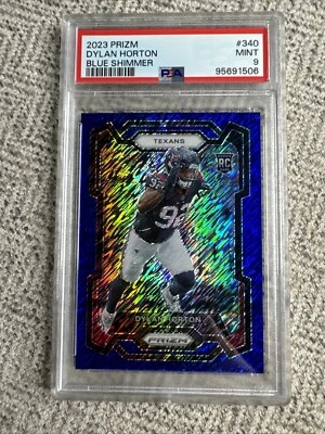 2023 Panini Prizm Dylan Horton Blue Shimmer Prizm Rookie RC #5/25 Texans PSA 9 - Image 1 of 2