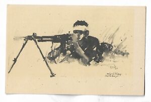 Orig. Wounded Soldier Gun Vietnam War Art Sheet Viet Cong Print 1960s