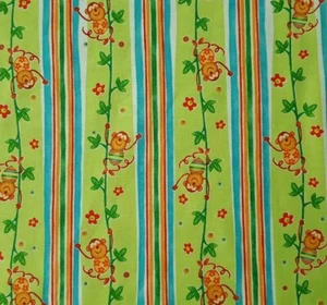34" Safari Sweet Heart Diane Eichler Red Rooster Monkey Stripe Green - Picture 1 of 2