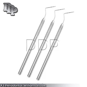 X3 Periodontal Williams Probe Dental Color Coded Examination Hygienist Probes  - Picture 1 of 3