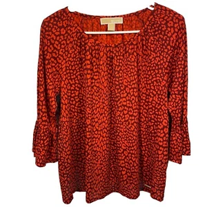 MICHAEL KORS Top Bluse Shirt Damen Gr. S Leopard weich Modal Herbst Arbeit Halloween - Bild 1 von 10