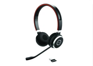 New Jabra Evolve65 Stereo Wireless On-Ear Headset Link 370 USB Adapter Bluetooth - Afbeelding 1 van 12