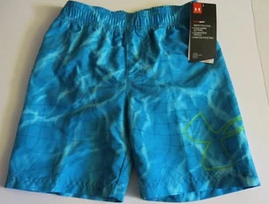 Under Armour Boy's Water Grid Volley Swim Trunks Shorts Blue Mesh Lined 4/5/6/7 - Picture 1 of 3