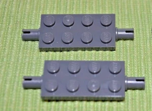 2 - 2x4 Dark Gray Wheel / Technic Axle Plate Brick ~ New Lego Parts ~ - Picture 1 of 1