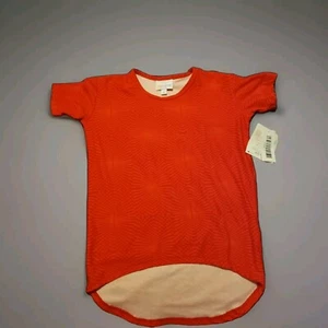 LuLaRoe New With Tags Kids Girls Size 4 Long Back Red GracieShort Sleeve Shirt - Picture 1 of 4