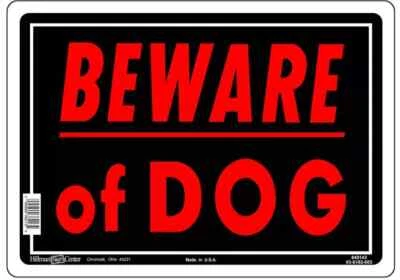 Pack de 3 letreros Hillman 840143 negro y rojo cuidado con perros - 10" x 14" Foto 1 de 4