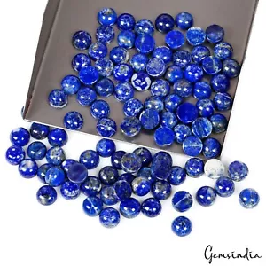 100 Stck./182 Kt Natürlicher Blauer Lapislazuli 7 mm Rund Cabochon Schmuck Edelsteine - Bild 1 von 5
