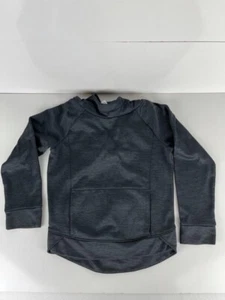 Adidas Boys Small 7-8 Hoodie Black Long Sleeve Fleece Lined Kids Pocket Sweater - Picture 1 of 3