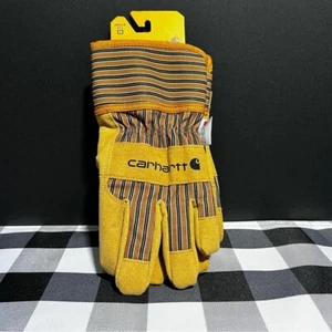 Carhartt Insulated Duck Synthetic Suede Safety Cuff Work Gloves Men’s Size Med - Picture 1 of 8