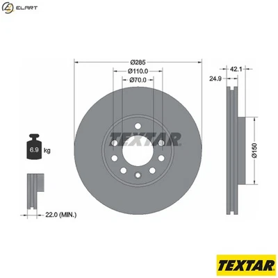 2x BRAKE DISC 92118705 FOR CADILLAC FIAT SAAB 9-3X OPEL VECTRA/GTS SIGNUM 1.9L - Image 1 of 4
