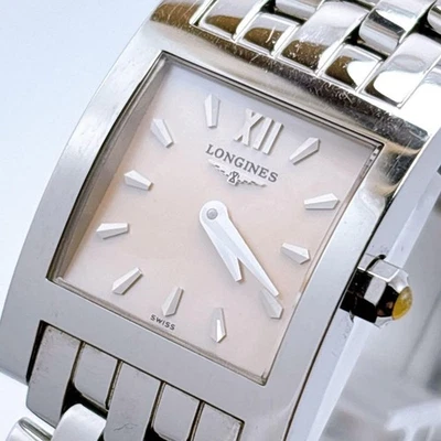 LONGINES Dolce Vita L5.166.4 Quartz Pink Shell Dial Silver Women’s Watch #0274 - Image 1 of 4