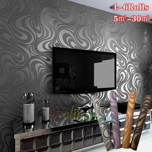 3D Effect Wallpaper Modern Abstract Curve Feature Wall Paper for LivingRoom 1-6X - Picture 1 of 135