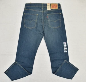 NEU Levi's Herren Jeans Baumwolle Blau Größe 32x30 Reißverschluss Einfarbig 513 Slim Straight Denim - Bild 1 von 8