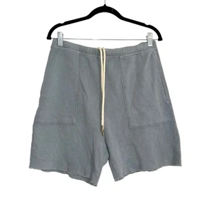 NWT THE GREAT. The Patch Pocket Dusty Blue Cotton Sweat Short 0 - Picture 1 of 7