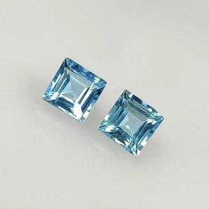 Gemelos de corte cuadrado de topacio azul natural de 2,73 quilates - 8438 - Imagen 1 de 2