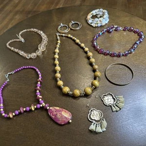 Gran Lote Mixto Joyería de Disfraz Collares Pulsera Pendientes Vintage Y Moderno - Imagen 1 de 14
