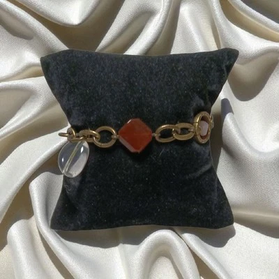 Pulsera de tenis Napier cadena alterna cuentas de vidrio surtidas cierre salvavidas Foto 1 de 4