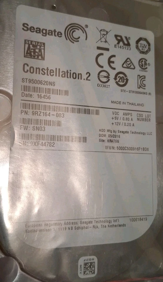 Seagate (ST9500620NS) 500GB, 7200RPM, 2.5" Constel.2 SATA Hard Drive NIB (BR-8) - Image 1 of 1