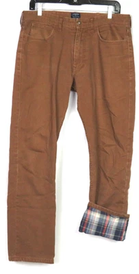 J.CREW Brown Flannel Lined THE SUTTON Twill Slim Straight Leg Pants Mens 31 X 30 - Image 1 of 4