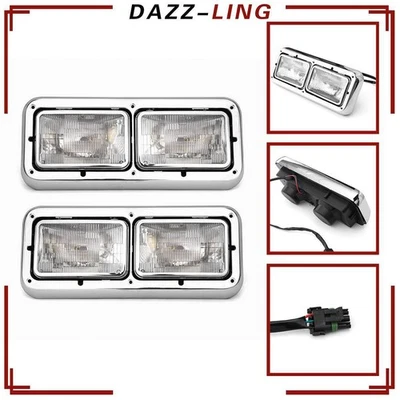 Pair Headlight Assembly LH+RH Side For Kenworth T400 T600 T800 W900B W900L 2PCS - Imagem 1 de 4