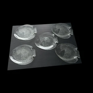 Set of 5 Vintage Arcoroc France Clear Glass Fish Plates Poisson 11" Textured - Picture 1 of 6