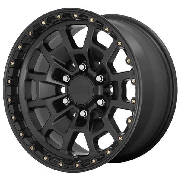 17x8.5" KMC Wheels KM718 Summit Satin Black Off-Road Rims (4 pcs) Foto 1 de 1
