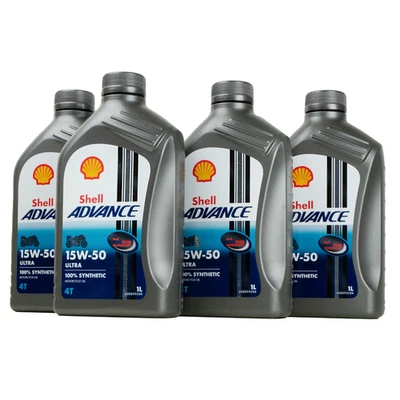 4L Shell Advance 4T Ultra 15W50 Öl Motorrad Vollsynthetik für: Ducati Ölwechsel - Bild 1 von 4