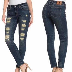❤️NWT!!❤️ ROCK REVIVAL REMIX MID-RISE STRAIGHT STRETCH DISTRESSED JEANS SIZE 28 - Picture 1 of 14