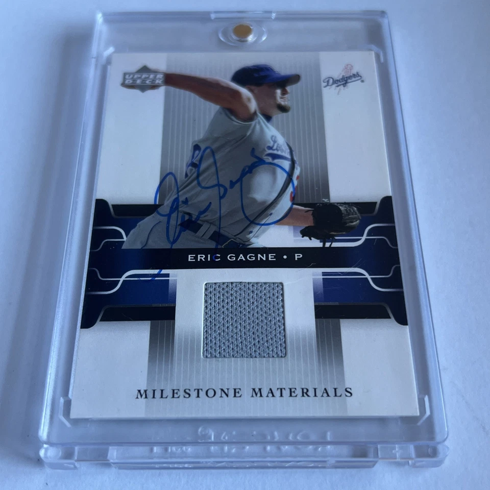 Tarjeta de camiseta 2005 Upper Deck Milestone Materials Eric Gagne #MM-EG Dodgers Foto 1 de 2
