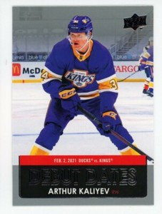 2021-22 Upper Deck #DD-4 Arthur Kaliyev - Los Angeles Kings DEBUT DATES INSERT
