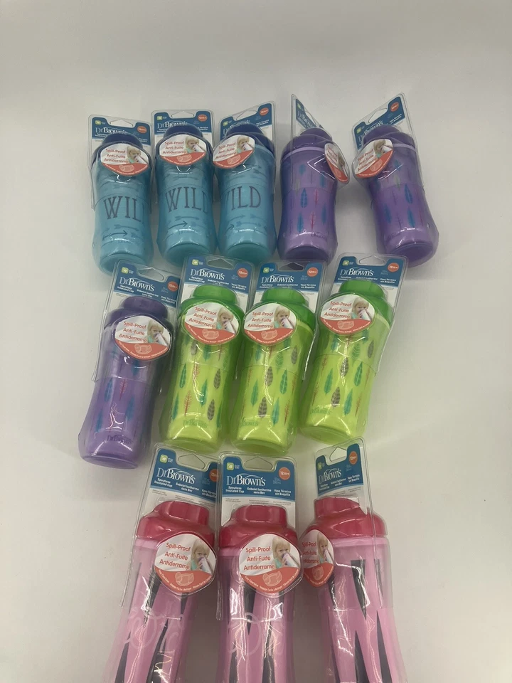 Lote de 12 tazas para sorber aisladas sin boquilla Dr Brown's de 10 onzas sin BPA Foto 1 de 4