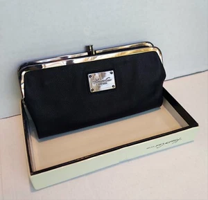 NWT Kenneth Cole Reaction Black Genuine Leather Purse, Clutch - Picture 1 of 4