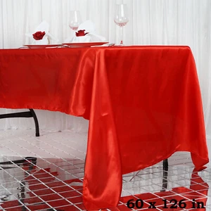 60x126" SATIN Rectangular Tablecloth Dining Wedding Party Restaurant Decorations - Picture 1 of 165