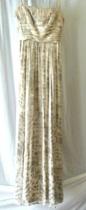 BCBG Max Azria Toffee Charmeuse Silk Strapless Dress Gown Women's Size 4 EUC - Picture 1 of 2
