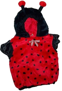 Infant Size 12-24 Months LADYBUG Costume Thick Warm Vest Coat Black Red Hooded - Picture 1 of 5