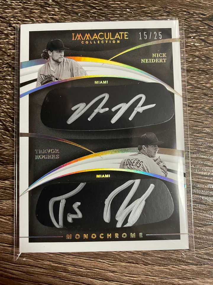 NICK NEIDERT TREVOR ROGERS 2021 Panini Immaculate Monochrome Dual Auto #15/25 - Image 1 of 1