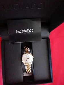 Movado Museum Classic Two Tone Diamond Women's Watch 0607630 w/ Box - Picture 1 of 8