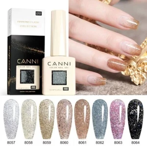 CANNI Hema Free Nail Gel Nagellack Diamond Glitter 9ml Soak Off Nagellack - Bild 1 von 33