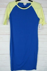 Vestido para mujer Lularoe Julia azul y amarillo talla pequeña nuevo con etiquetas - Imagen 1 de 3