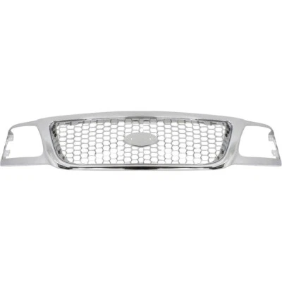 New Front Grille For 1999-2003 Ford F-150 F-250 Super Duty Chrome Plastic Foto 1 de 4