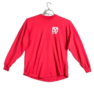Disney World Spirit Jersey Long Sleeve Graphic Tee Travel Red Orange Womens XS - Picture 1 of 11